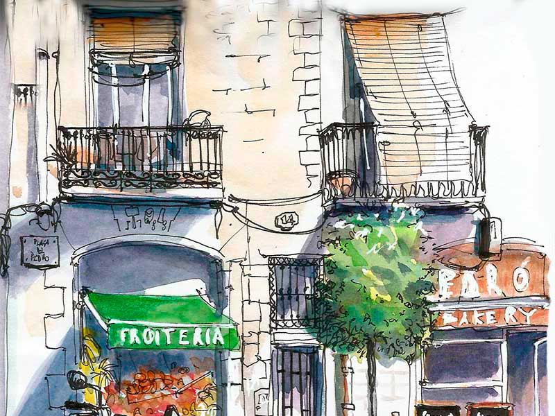 Cours Urban sketching barcelone